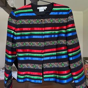 Maggy London Jewel Toned Ribbon Jacket